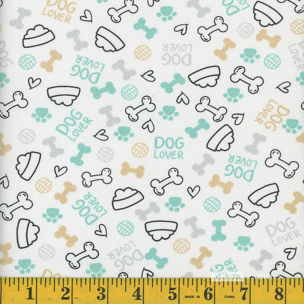 Price per Yard Spotty Collection Dog Dishes and Bones 100% Cotton Fabric - Seasonal Fabrics - Little Red General Store