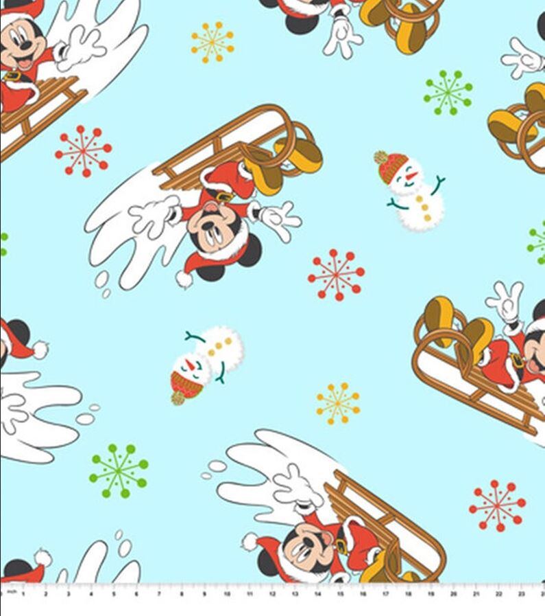 59 x 36 FLEECE Disney Mickey Mouse Sled Toss Christmas Fabric Springs Creative - Seasonal Fabrics - Little Red General Store