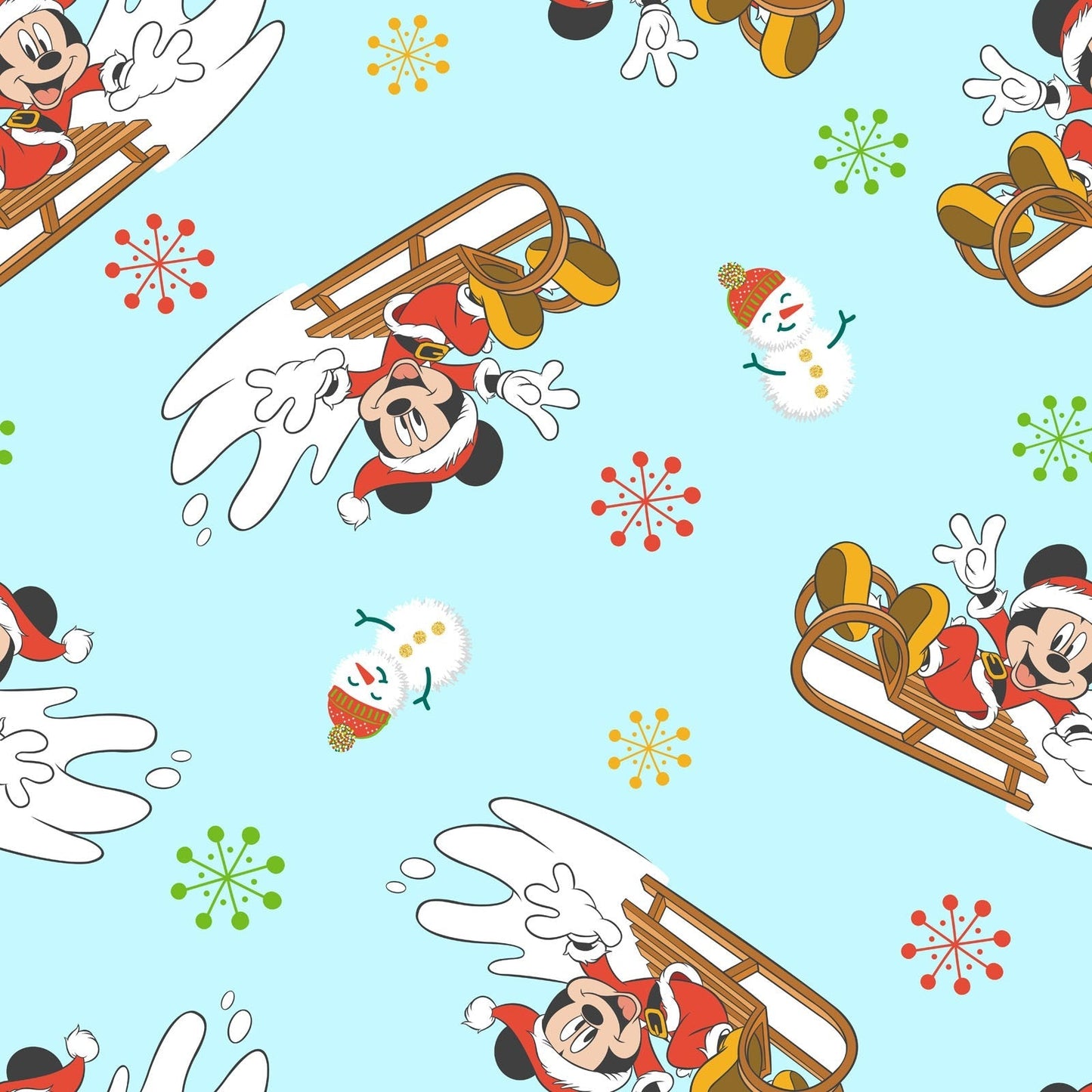 59 x 36 FLEECE Disney Mickey Mouse Sled Toss Christmas Fabric Springs Creative - Seasonal Fabrics - Little Red General Store
