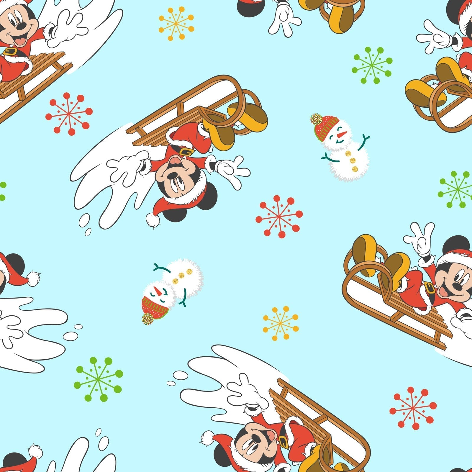 59 x 36 FLEECE Disney Mickey Mouse Sled Toss Christmas Fabric Springs Creative - Seasonal Fabrics - Little Red General Store