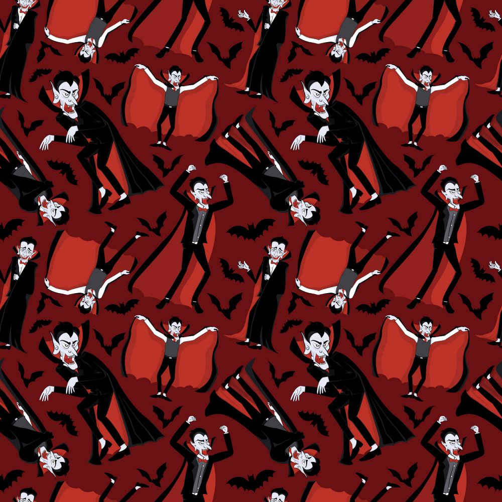 Halloween Vampires 100% Cotton 1 yard Precut Fabric Bundles, 5 pieces - Seasonal Fabrics - Little Red General Store