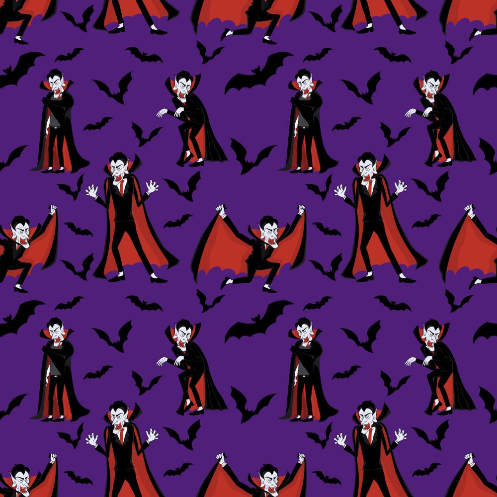 Halloween Vampires 100% Cotton 1 yard Precut Fabric Bundles, 5 pieces - Seasonal Fabrics - Little Red General Store