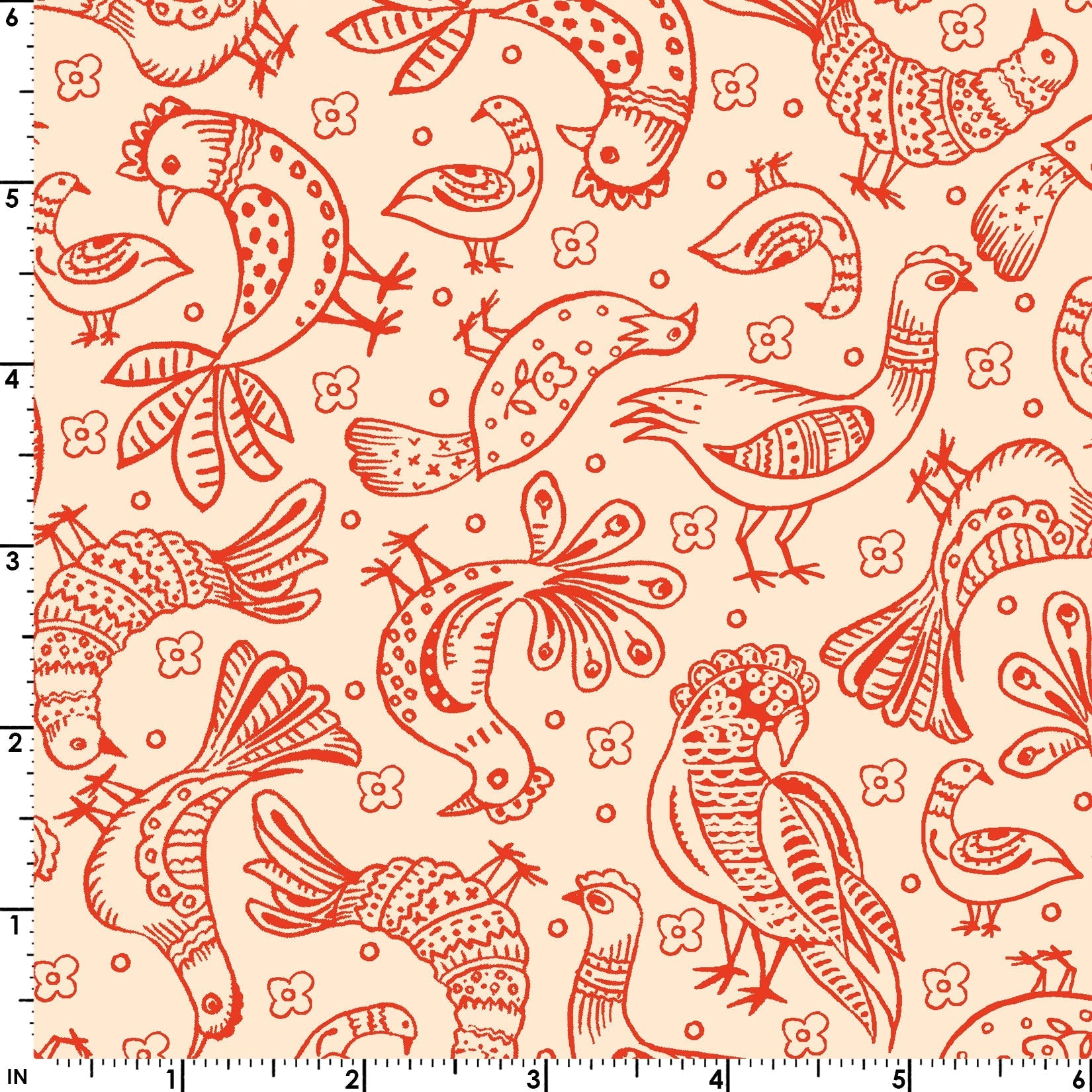 44 x 36 Birds on Cream Maywood Studio 100% Cotton Floral - Seasonal Fabrics - Little Red General Store