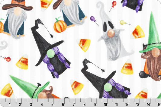 MINKY Ghastly Gnomes 58 Inch wide Digital Cuddle® Cardinal Shannon Fabrics Halloween - Seasonal Fabrics - Little Red General Store