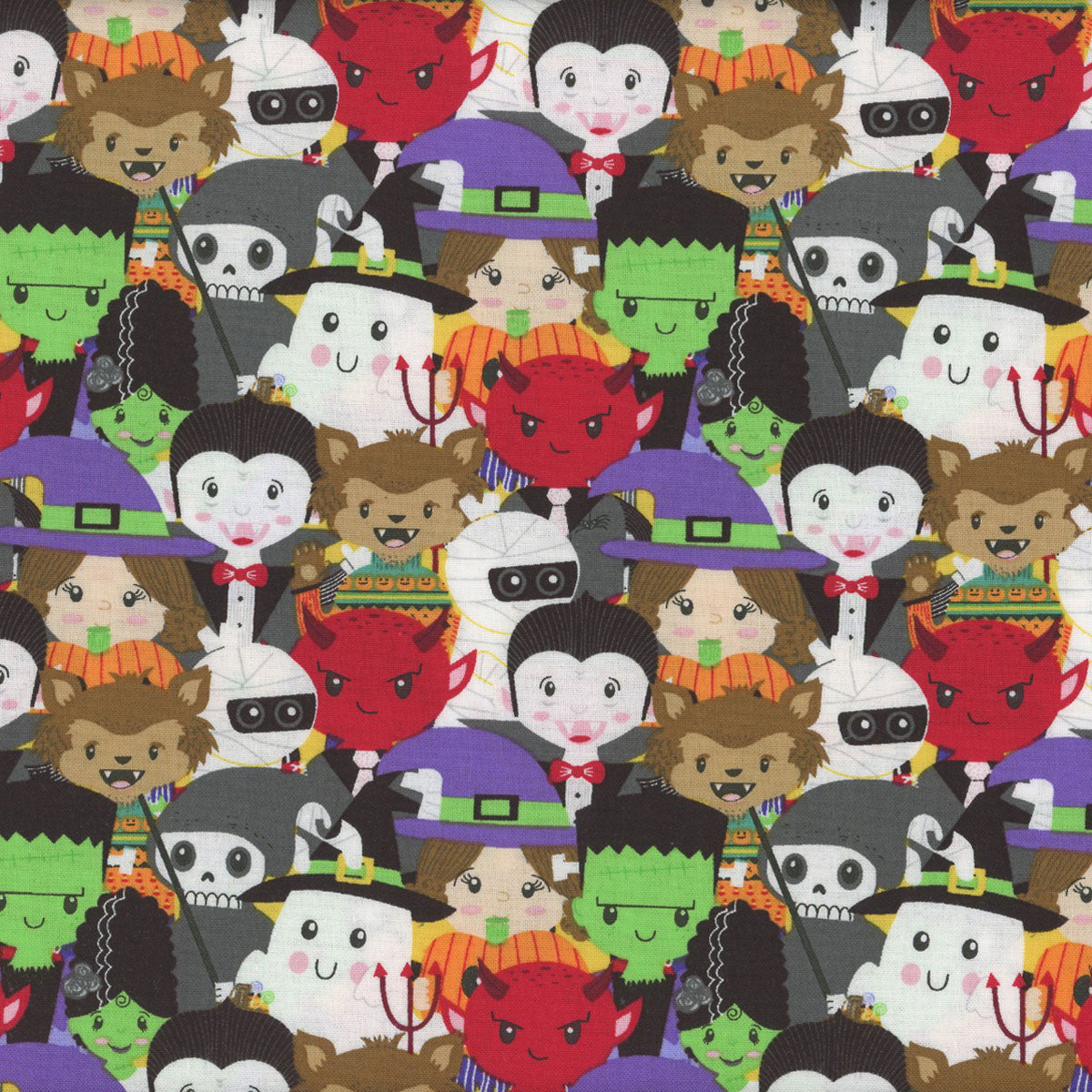 44 x 36 Little Monsters Trick or Treaters Blank Quilting 100% Cotton Halloween - Seasonal Fabrics - Little Red General Store