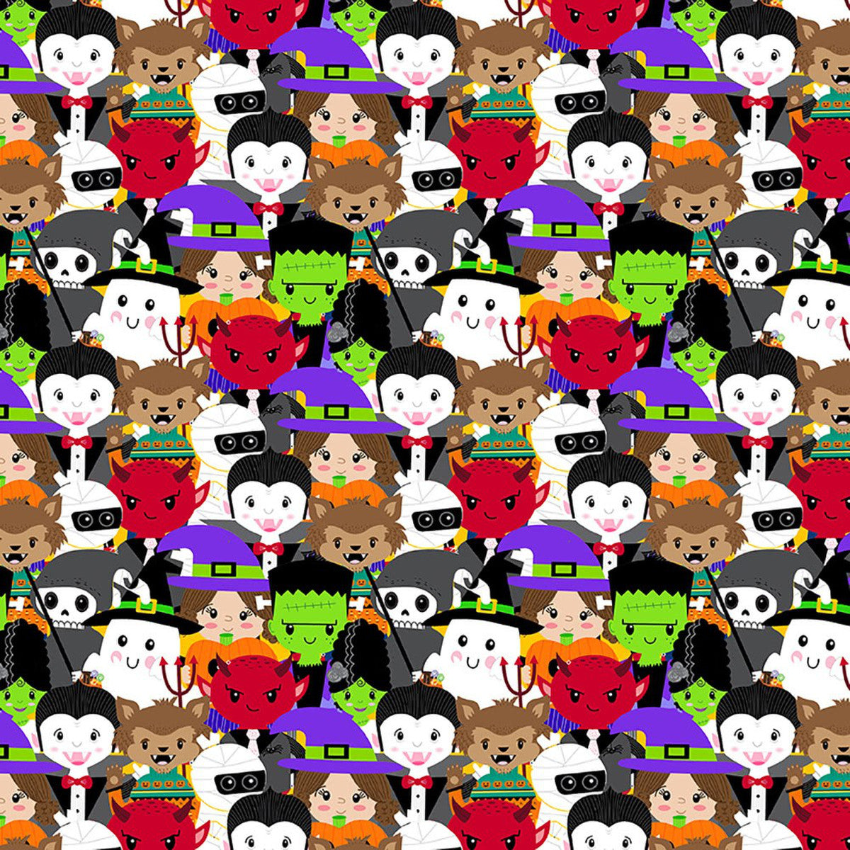 44 x 36 Little Monsters Trick or Treaters Blank Quilting 100% Cotton Halloween - Seasonal Fabrics - Little Red General Store