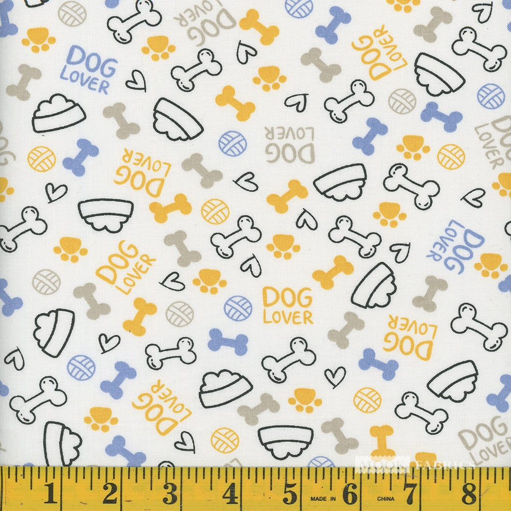 Price per Yard Spotty Collection Dog Dishes and Bones 100% Cotton Fabric - Seasonal Fabrics - Little Red General Store