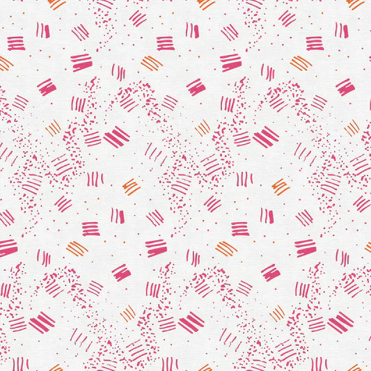 Paintbrush Studio Fabri - Quilt On Your Mark - Scritch - White Pink Blender - Seasonal Fabrics - Little Red General Store