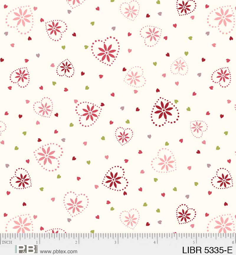 44 x 36 Love Birds Hearts on White 100% Cotton Fabric Valentine - Seasonal Fabrics - Little Red General Store