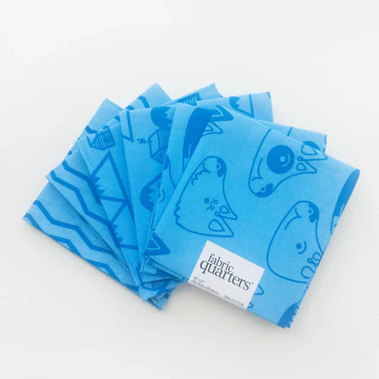Paintbrush Studio 6 Fat Quarters - 3 Prints x 2 of Each Aqua Dogs 100% Cotton Fabri - Quilt - Seasonal Fabrics - Little Red General Store