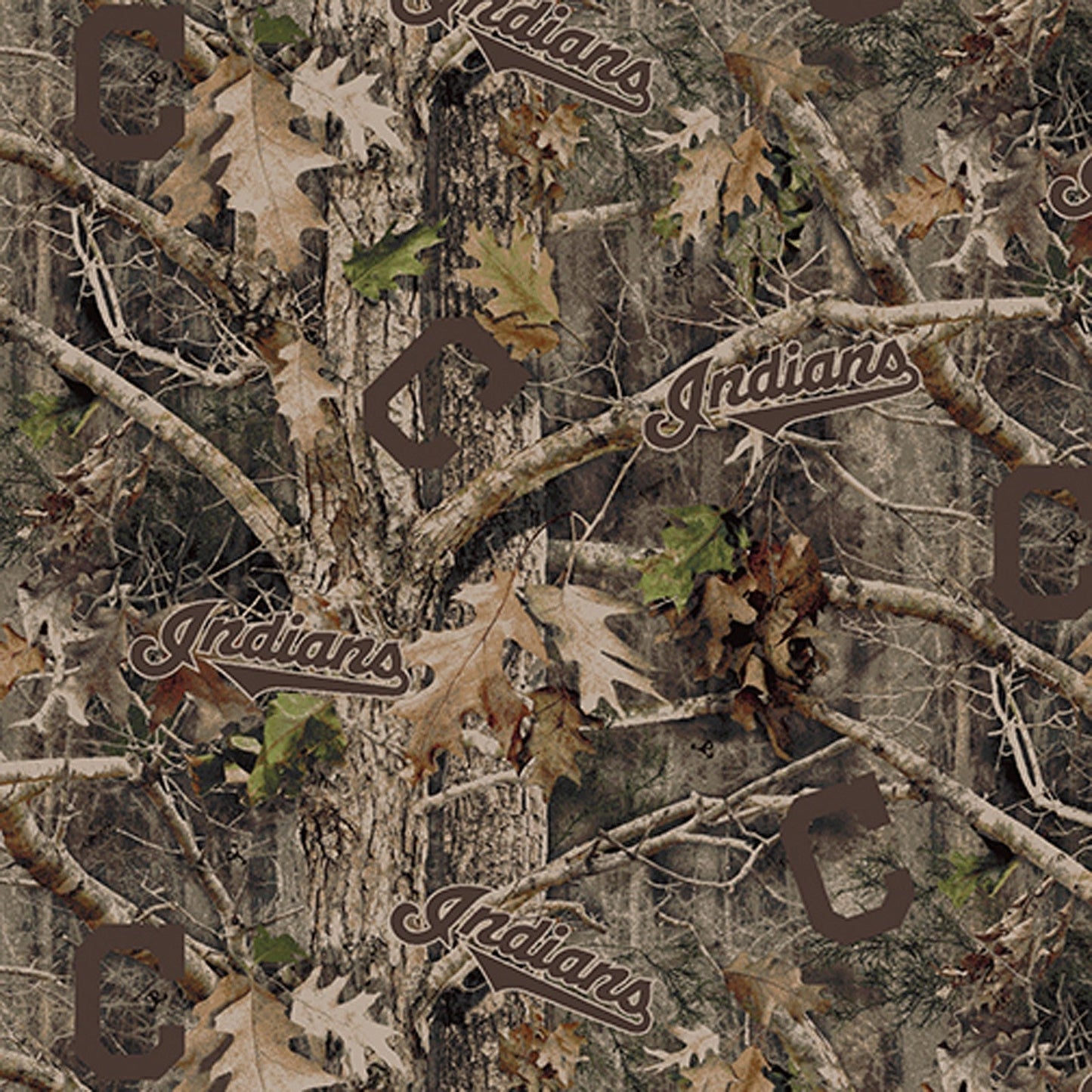 60 x 36 MLB FLEECE Cleveland Indians Camouflage RARE Licensed Fabric Sports - Seasonal Fabrics - Little Red General Store
