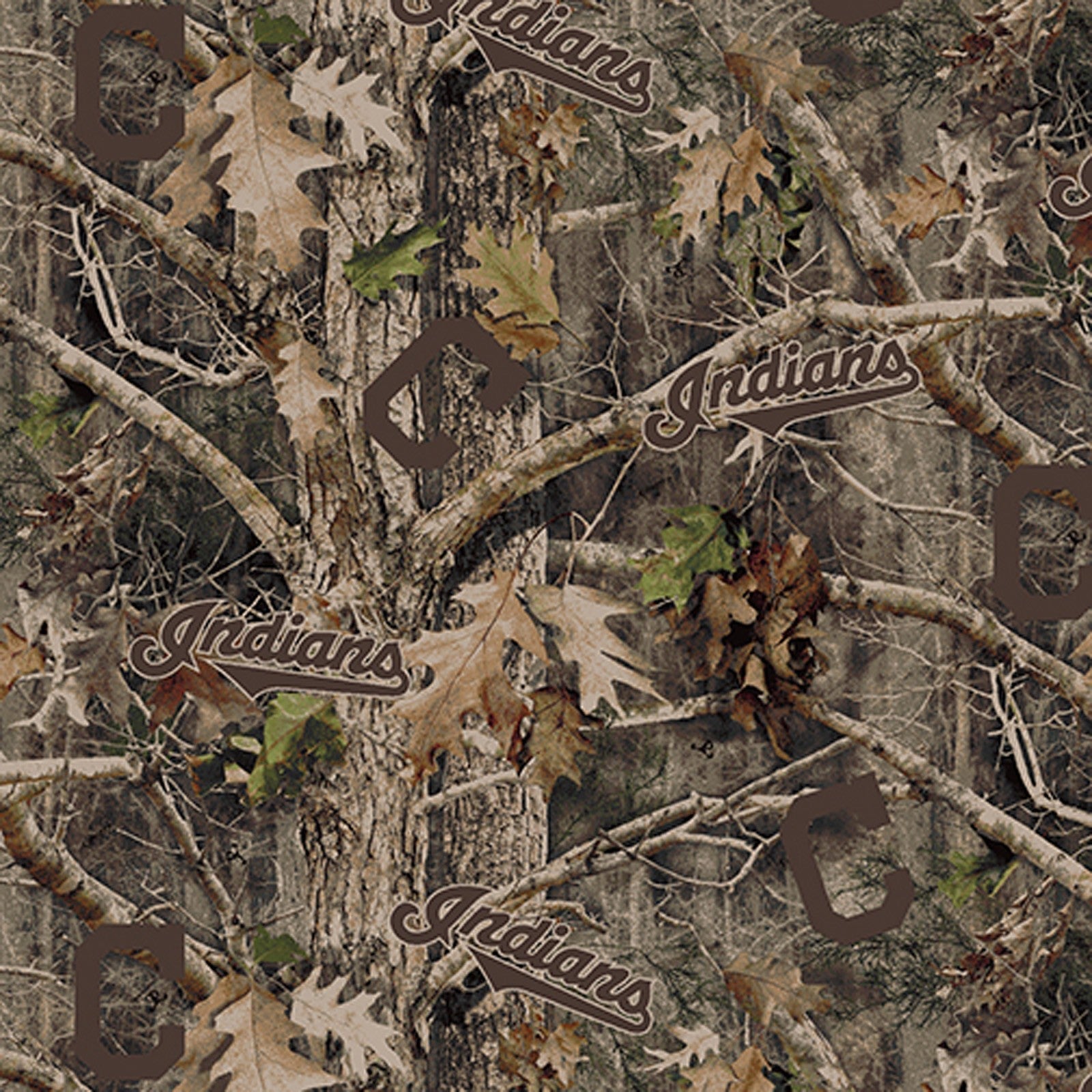 60 x 36 MLB FLEECE Cleveland Indians Camouflage RARE Licensed Fabric Sports - Seasonal Fabrics - Little Red General Store