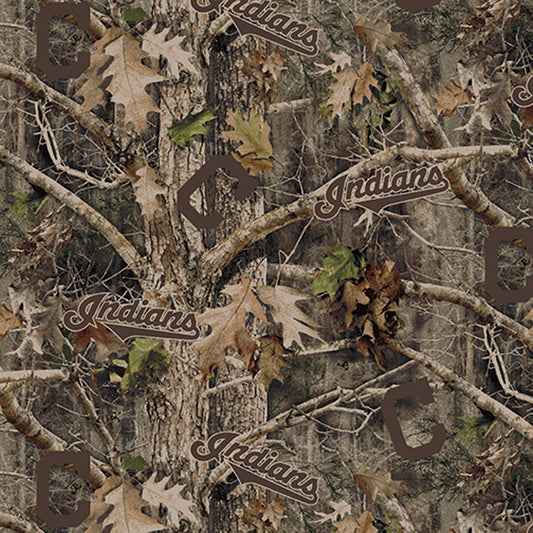 60 x 36 MLB FLEECE Cleveland Indians Camouflage RARE Licensed Fabric Sports - Seasonal Fabrics - Little Red General Store