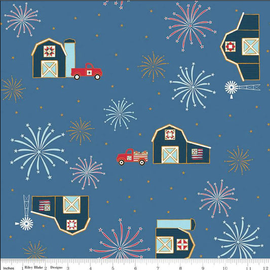 Riley Blake Red White and True Blue Collection Sparkle Glitter By the Yard Patriotic - Seasonal Fabrics - Little Red General Store