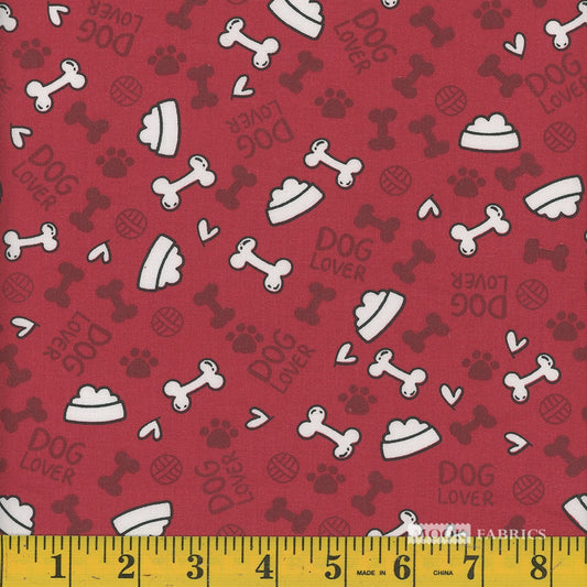 Price per Yard Spotty Collection Dog Dishes and Bones 100% Cotton Fabric - Seasonal Fabrics - Little Red General Store