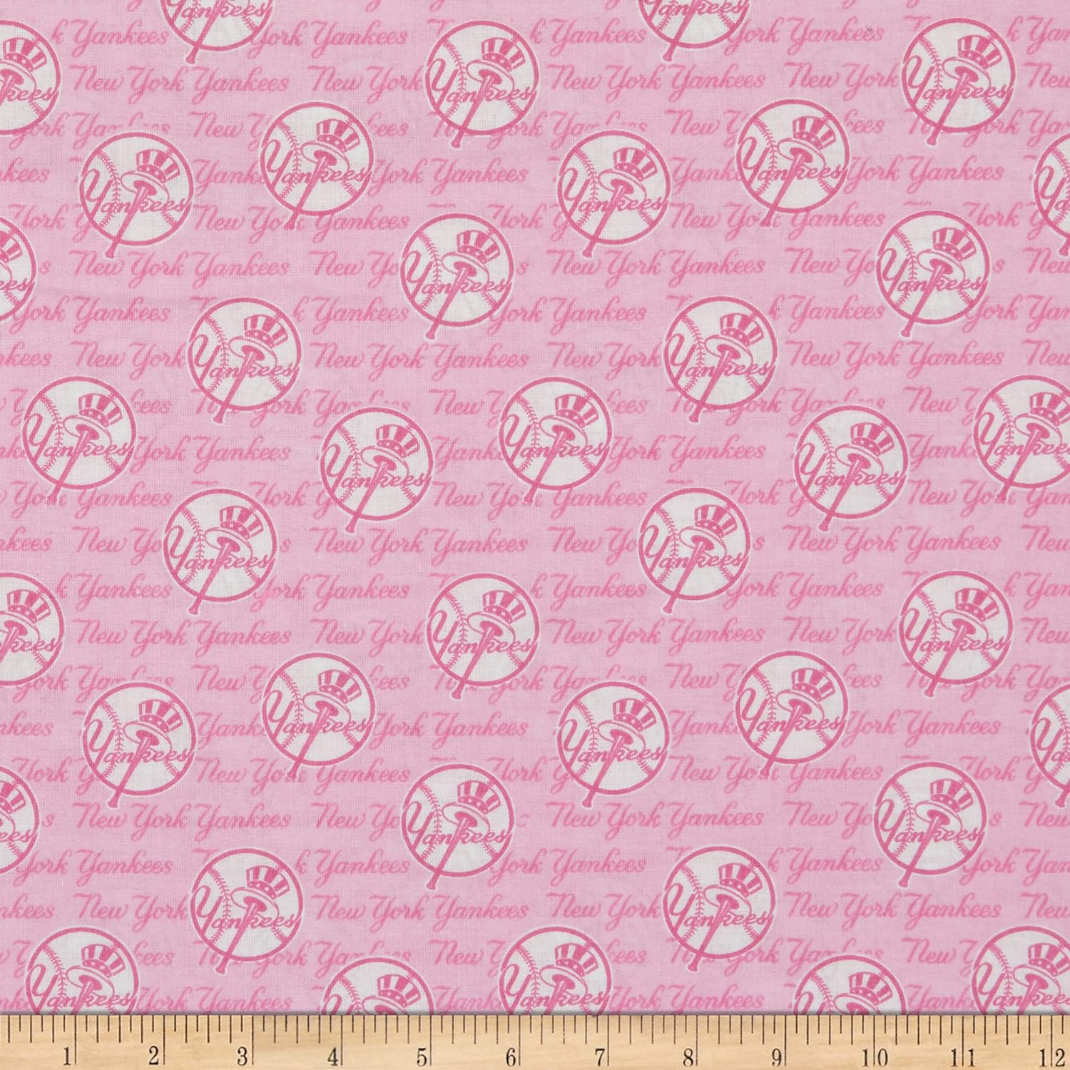 58 x 36 Chicago Cubs Pink Breast Cancer Fabric Traditions MLB 100% Cotton - Seasonal Fabrics - Little Red General Store