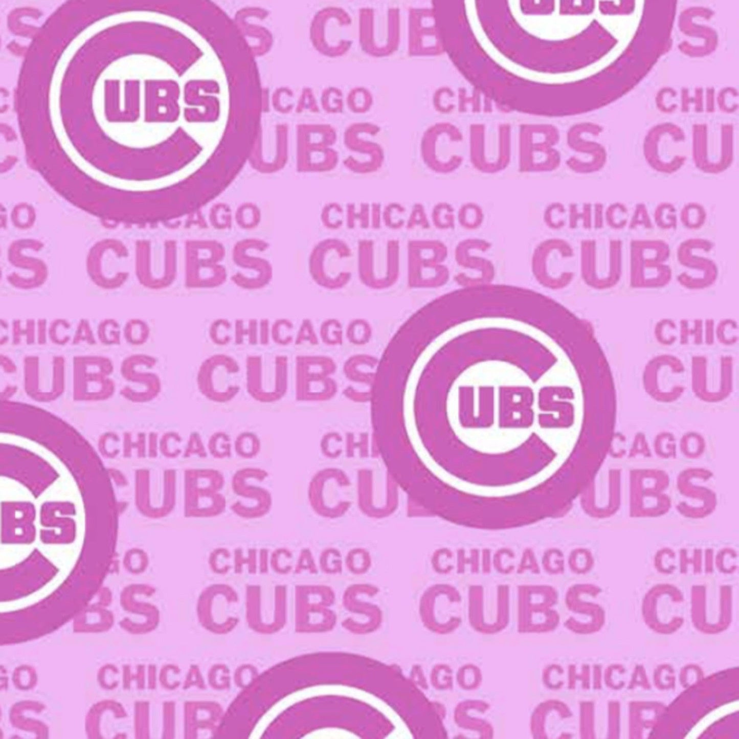 58 x 36 Chicago Cubs Pink Breast Cancer Fabric Traditions MLB 100% Cotton - Seasonal Fabrics - Little Red General Store
