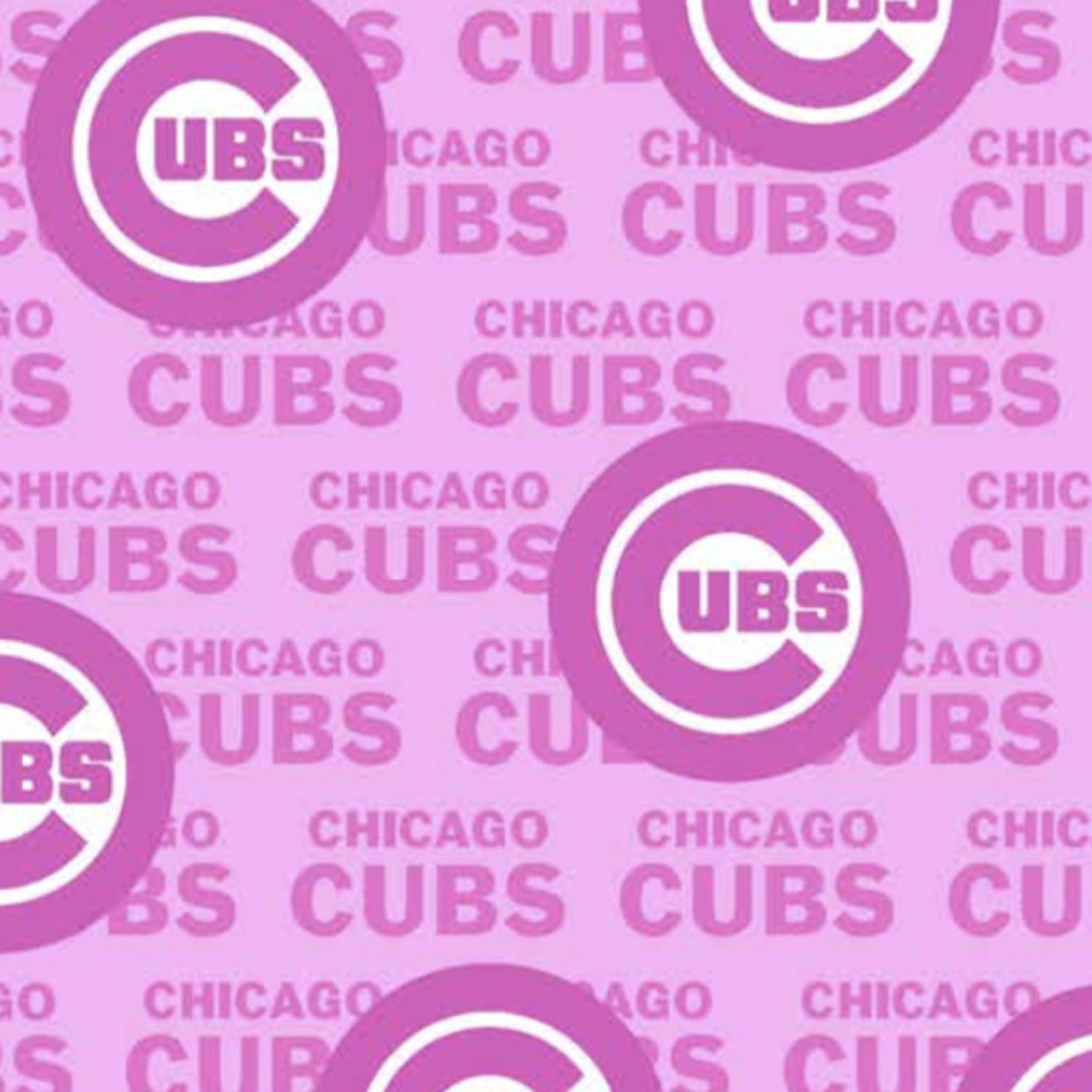 58 x 36 Chicago Cubs Pink Breast Cancer Fabric Traditions MLB 100% Cotton - Seasonal Fabrics - Little Red General Store