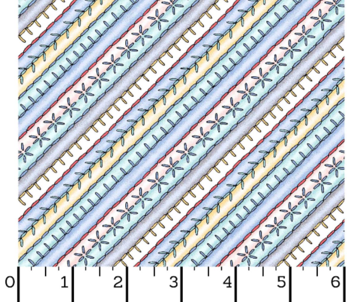 44 x 36 Diagonal Stripe Blue Maywood Studio 100% Cotton Novelty - Seasonal Fabrics - Little Red General Store