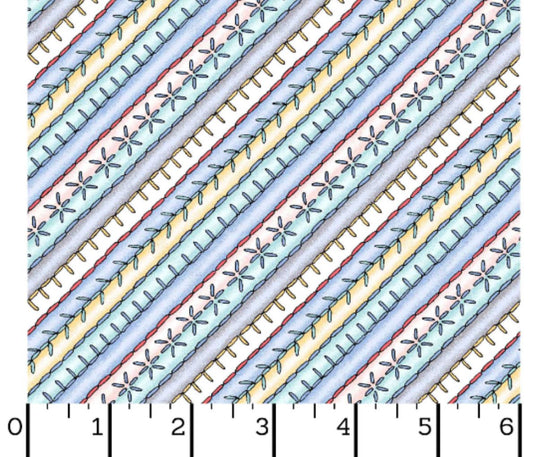 44 x 36 Diagonal Stripe Blue Maywood Studio 100% Cotton Novelty - Seasonal Fabrics - Little Red General Store