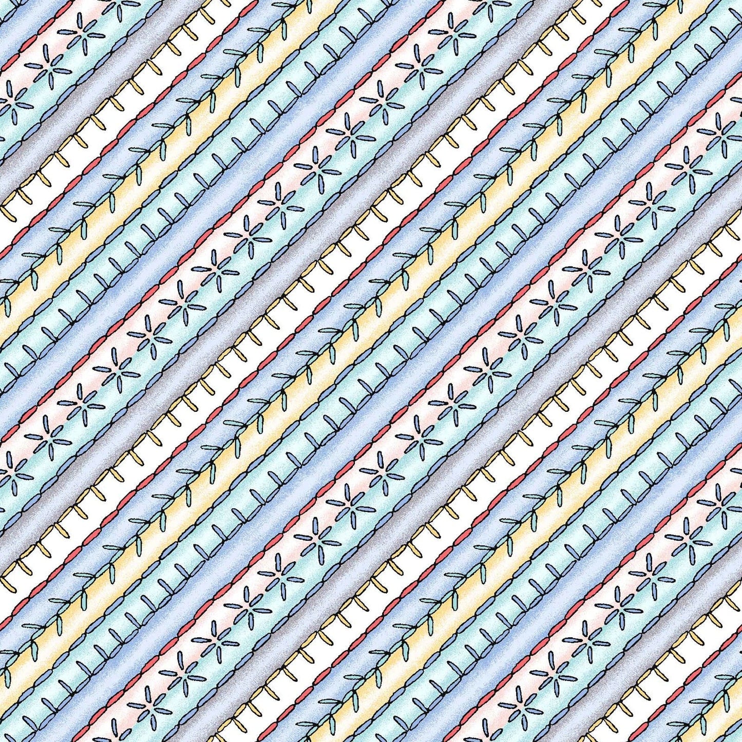 44 x 36 Diagonal Stripe Blue Maywood Studio 100% Cotton Novelty - Seasonal Fabrics - Little Red General Store