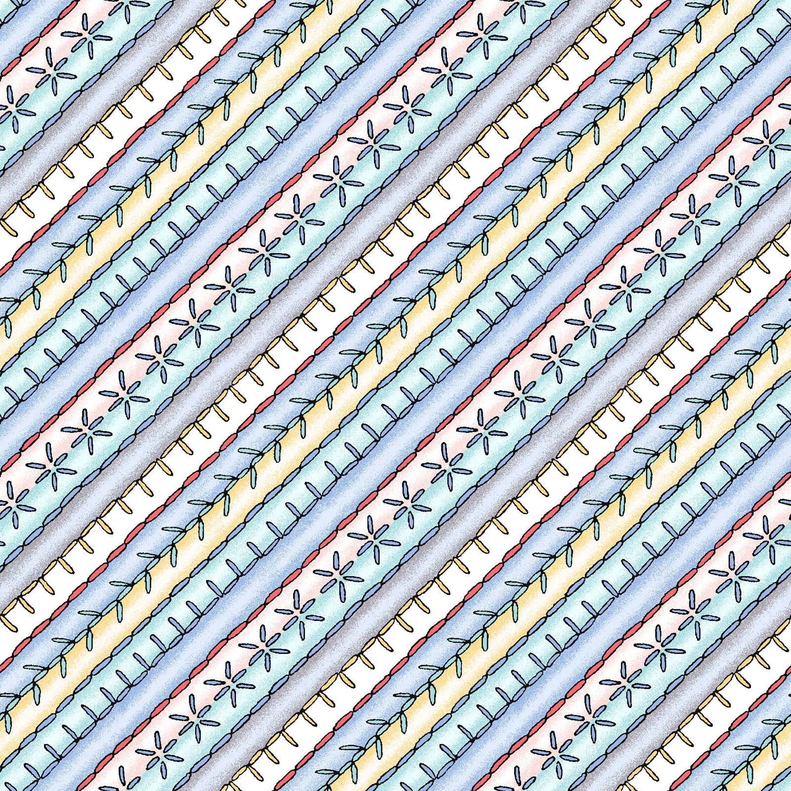44 x 36 Diagonal Stripe Blue Maywood Studio 100% Cotton Novelty - Seasonal Fabrics - Little Red General Store