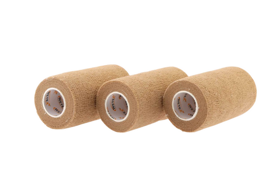 Self-Adhesive Brown Elastic Bandage (4 in x 5 yds) - Large (144pcs)