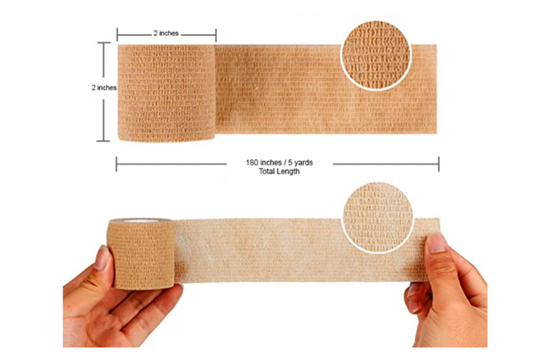 Self-Adhesive Brown Elastic Bandage (2 in x 5 yds) - Medium (288pcs)