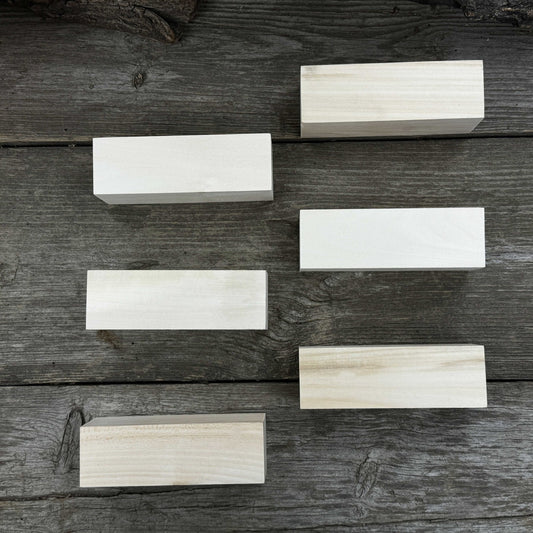 Set of 6 Large Linden Wood Carving Blanks