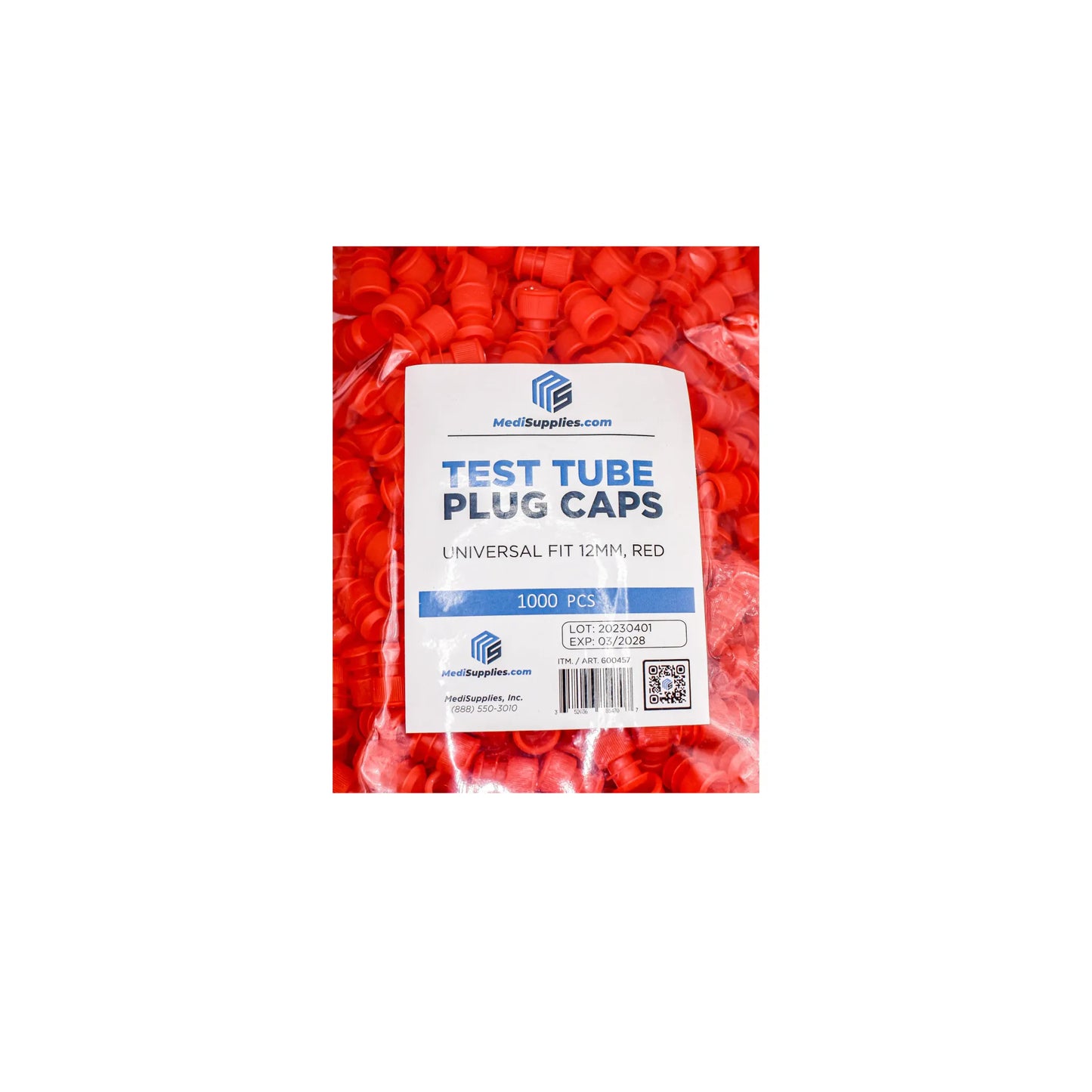 12mm Test Tube Plug Red Caps Universal Fit