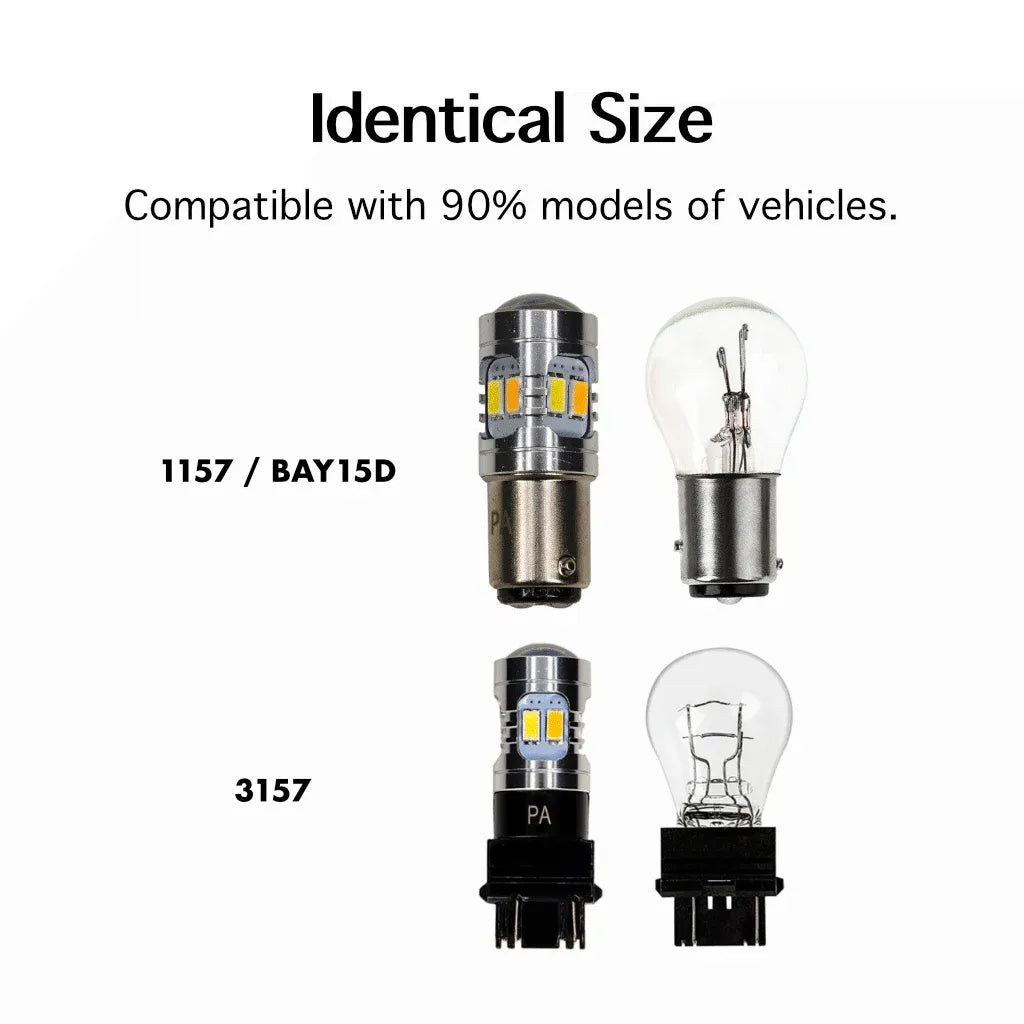 LED Switchback DRL-Turn Signal Bulb White / Yellow  3157 1157 BAY15D with 5630 12 SMD Chip (1 Pair)