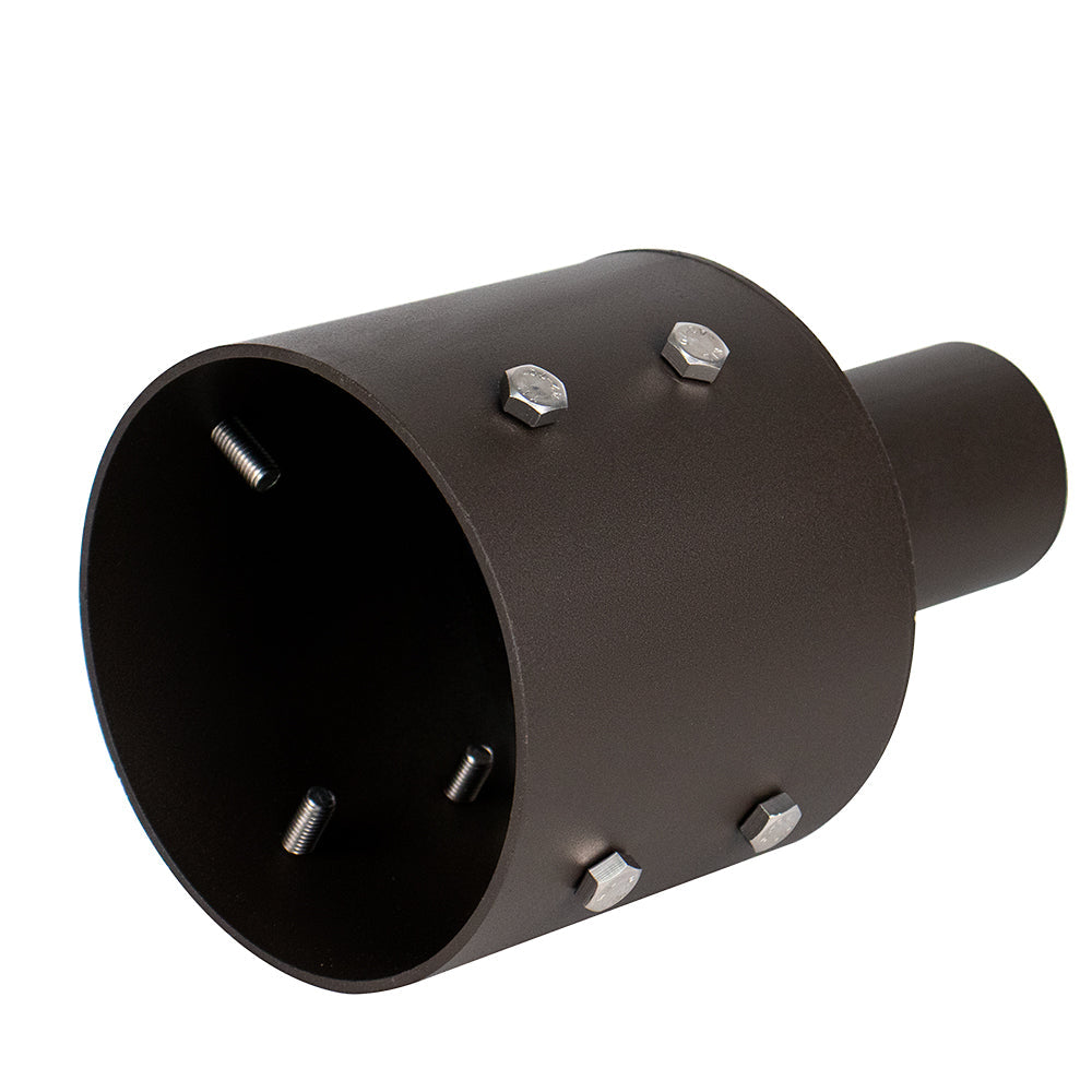 Tenon Adapter for 6in Round Light Pole Top, Bronze Finish Galvanized Steel Light Pole Adapter