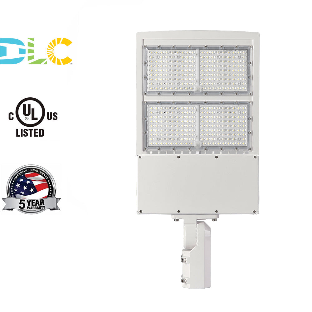150W 300W White LED Parking Lot Light 5000K 140LM/W 120-277V/277-480V 600-1200W MH HID HPS Replacement, LED Shoebox Street Pole Lights UL DLC Listed