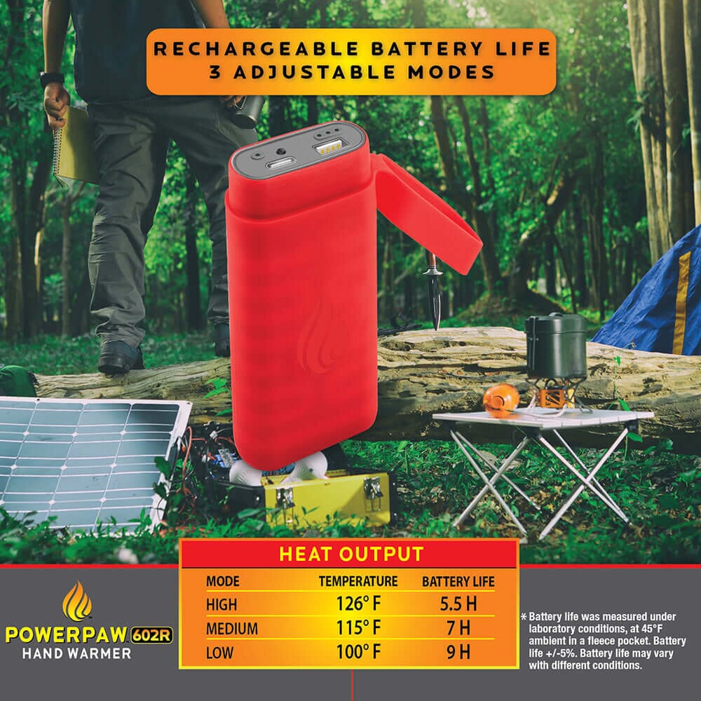 Panther Vision POWERPAW 602R IP67 Waterproof Rechargeable Electric Hand Warmer - Solar Power Lifestyle - Little Red General Store