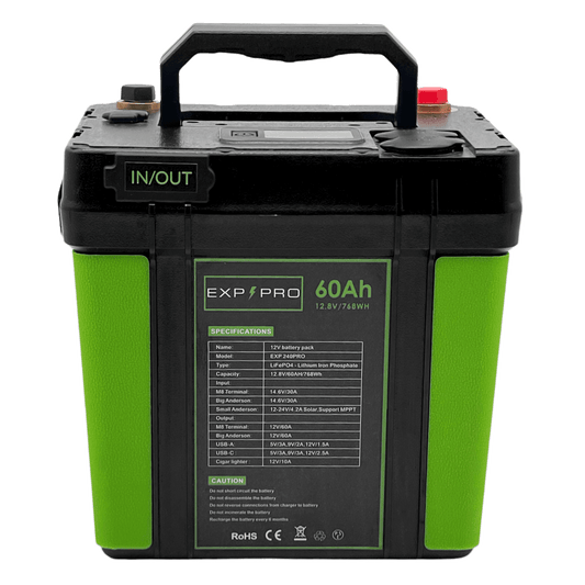 EXP240PRO CPAP Battery with DC Cord | Portable Solar Rechargeable LiFePO4 Battery - Solar Power Lifestyle - Little Red General Store