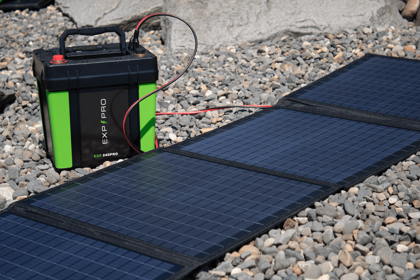 EXP240PRO + 100 Watt Solar Panel Bundle | CPAP Off - Grid Charging System - Solar Power Lifestyle - Little Red General Store