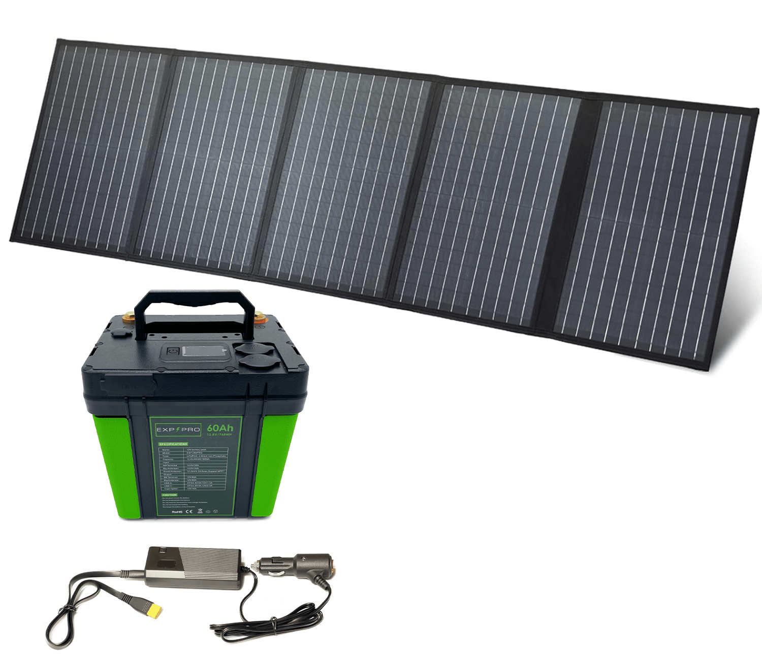 EXP240PRO + 100 Watt Solar Panel Bundle | CPAP Off - Grid Charging System - Solar Power Lifestyle - Little Red General Store