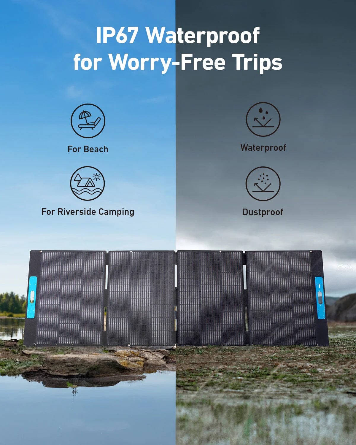 Anker SOLIX PS400 Portable Solar Panel - 400 Watt, IP67 Waterproof - Solar Power Lifestyle - Little Red General Store