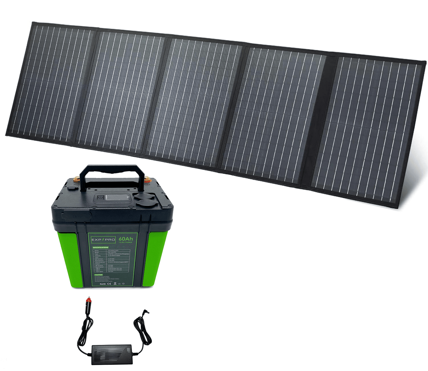 EXP240PRO + 100 Watt Solar Panel Bundle | CPAP Off - Grid Charging System - Solar Power Lifestyle - Little Red General Store
