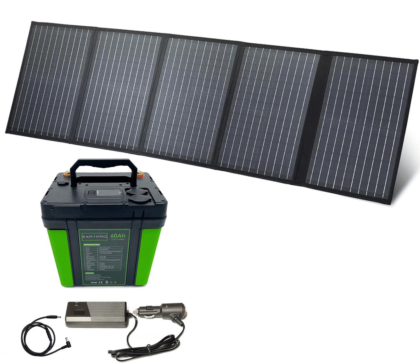 EXP240PRO + 100 Watt Solar Panel Bundle | CPAP Off - Grid Charging System - Solar Power Lifestyle - Little Red General Store