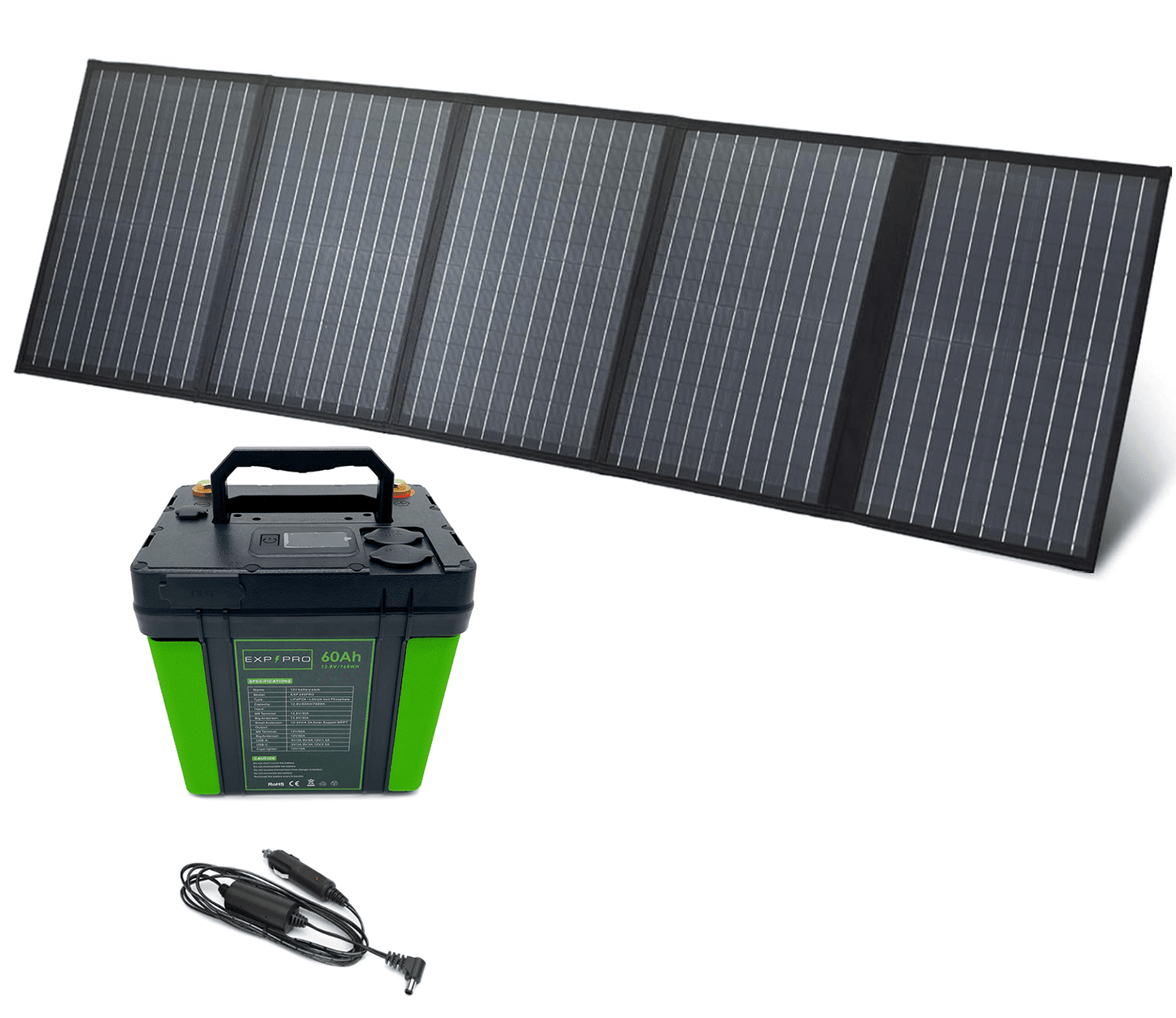 EXP240PRO + 100 Watt Solar Panel Bundle | CPAP Off - Grid Charging System - Solar Power Lifestyle - Little Red General Store