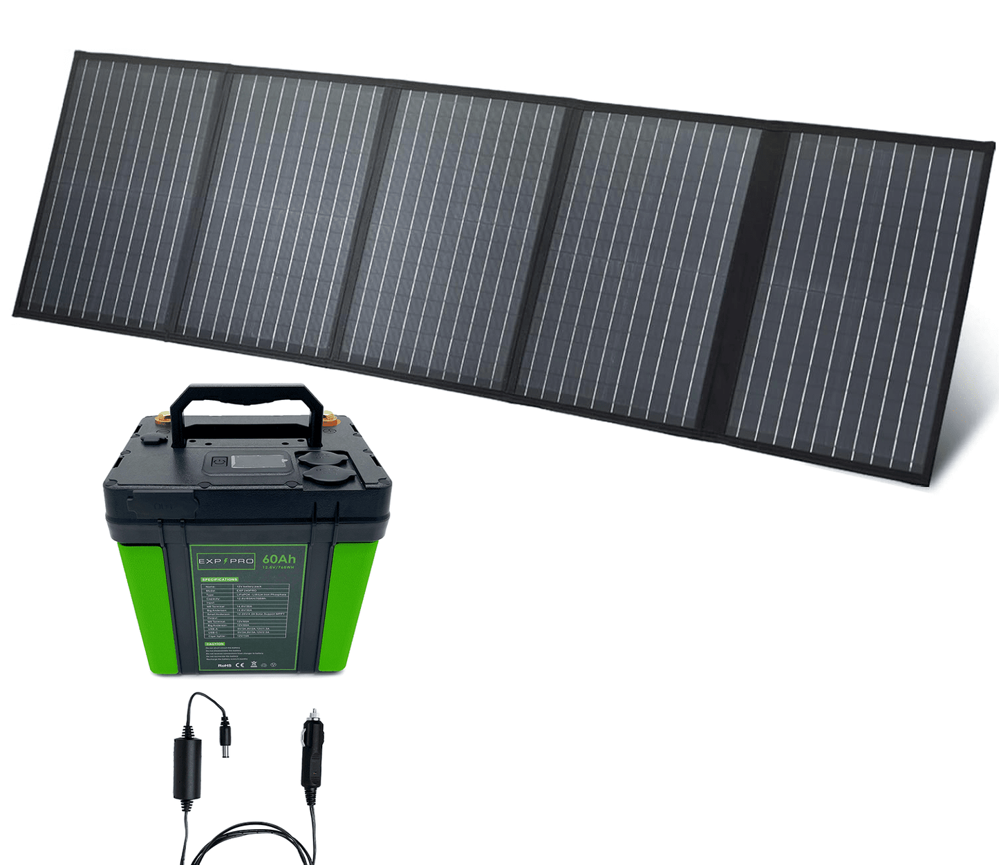 EXP240PRO + 100 Watt Solar Panel Bundle | CPAP Off - Grid Charging System - Solar Power Lifestyle - Little Red General Store