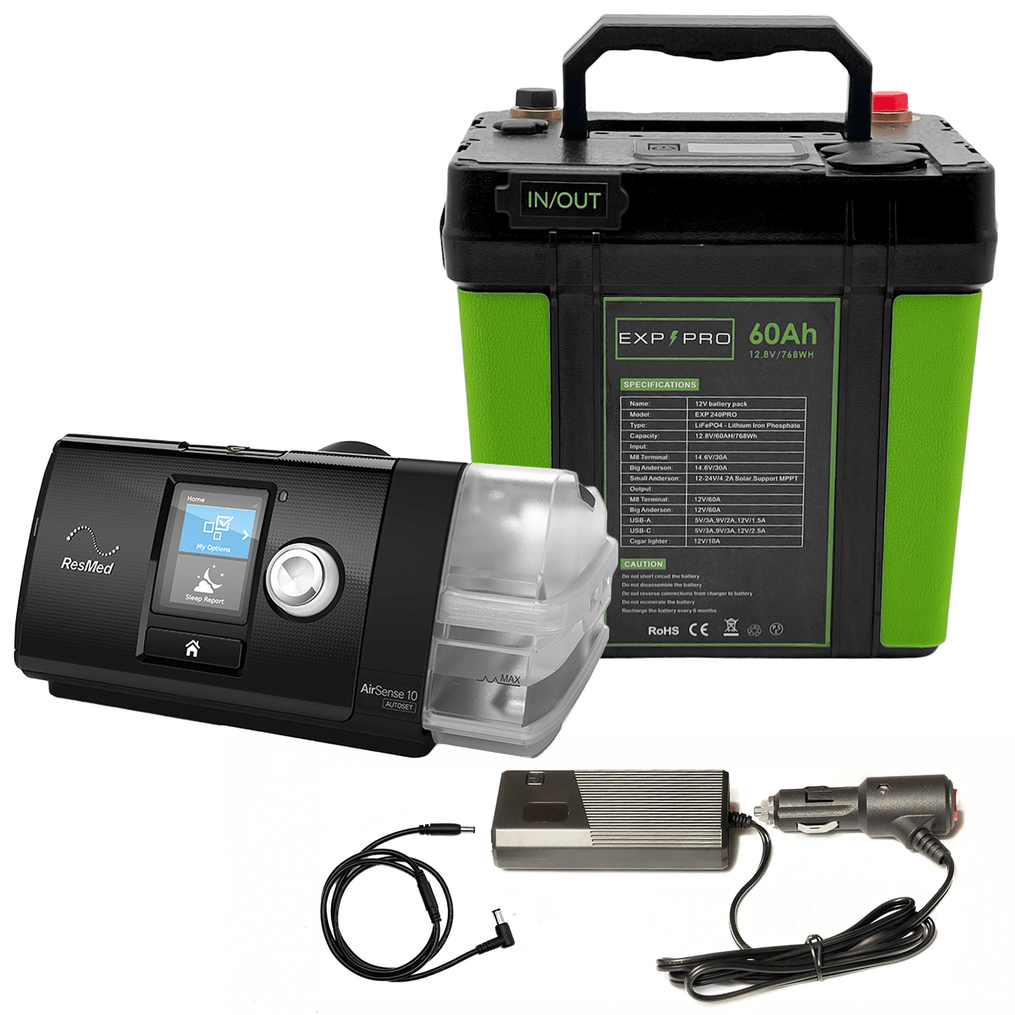EXP240PRO CPAP Battery with DC Cord | Portable Solar Rechargeable LiFePO4 Battery - Solar Power Lifestyle - Little Red General Store