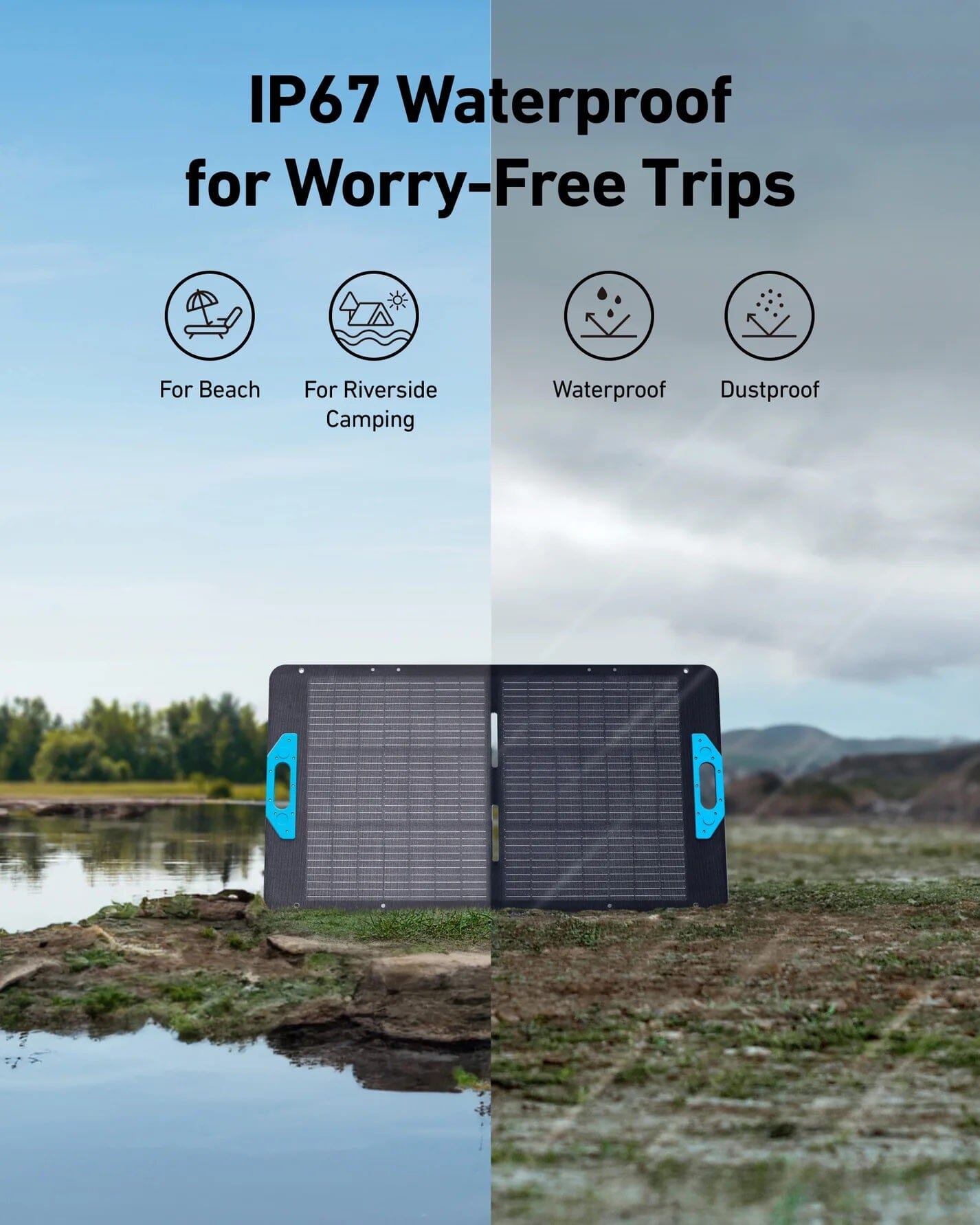 Anker SOLIX PS100 Portable Solar Panel - 100 Watt Monocrystalline, IP67 Waterproof - Solar Power Lifestyle - Little Red General Store