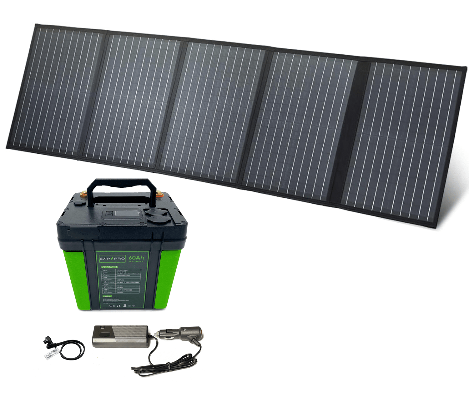 EXP240PRO + 100 Watt Solar Panel Bundle | CPAP Off - Grid Charging System - Solar Power Lifestyle - Little Red General Store