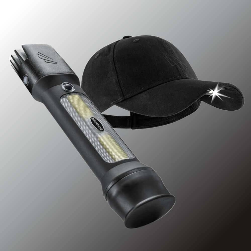 Panther Vision POWER Bundle POWERCAP 3.0 LED Lighted Hat + FLATEYE Flashlight Lantern FRL - 2100 - Solar Power Lifestyle - Little Red General Store