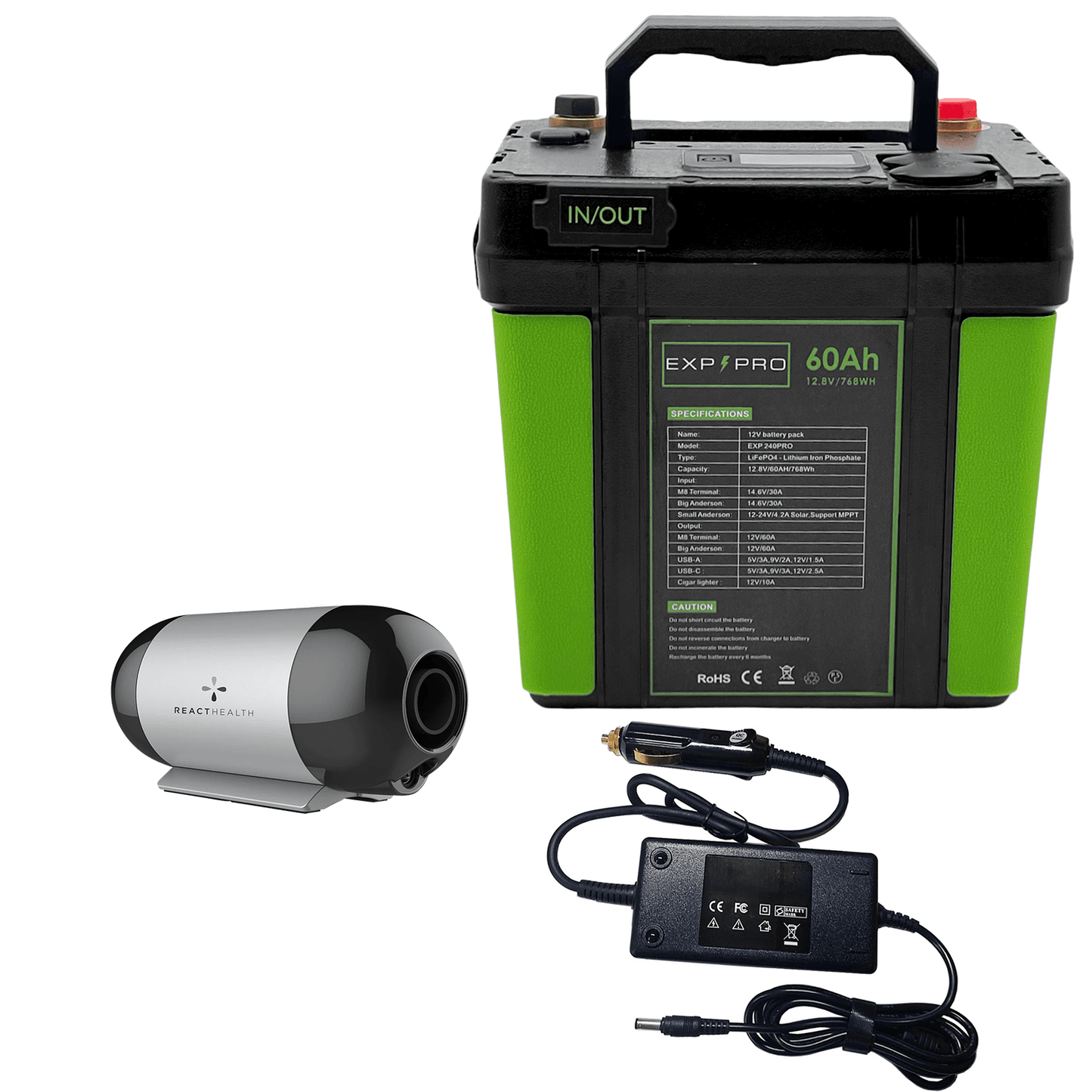 EXP240PRO CPAP Battery with DC Cord | Portable Solar Rechargeable LiFePO4 Battery - Solar Power Lifestyle - Little Red General Store