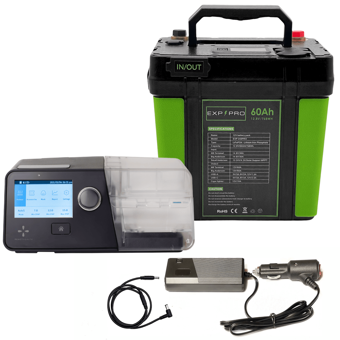 EXP240PRO CPAP Battery with DC Cord | Portable Solar Rechargeable LiFePO4 Battery - Solar Power Lifestyle - Little Red General Store
