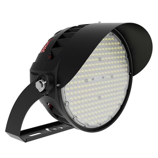 600W LED Stadium Light 100-277V/277-480V 90000LM (2400W Metal Halide Eqv.),IP67 0-10V Dimmable 6KV Surge High Mast Sports Flood Light,UL DLC Listed