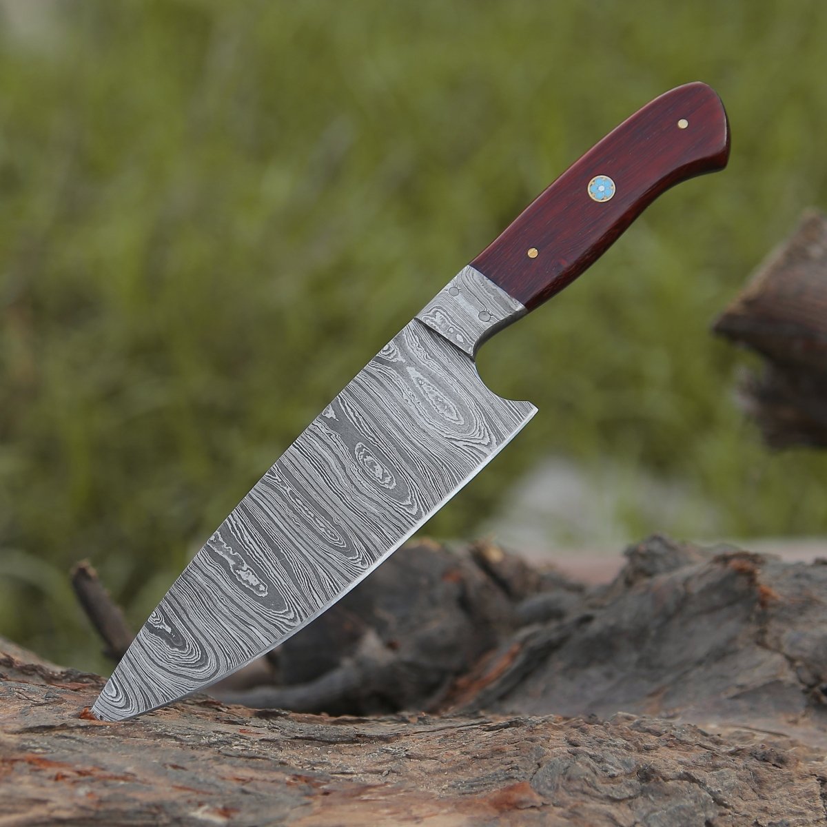 Stellar Chef's Knife with Exotic Red Heart Wood Handle